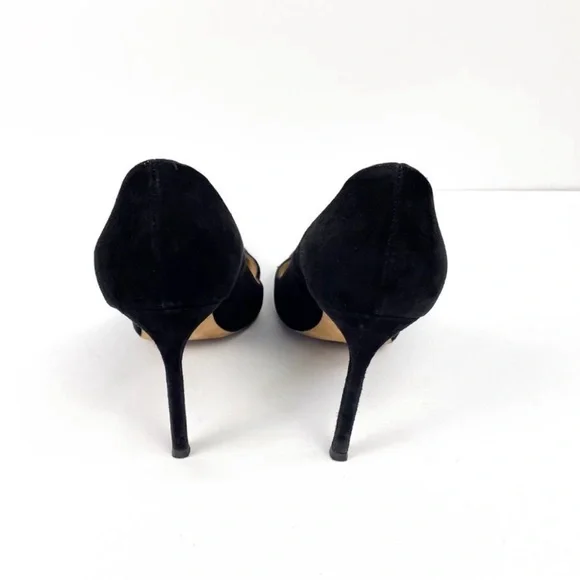 Manolo Blahnik Classic Black Suede Heels - Picture 7 of 14